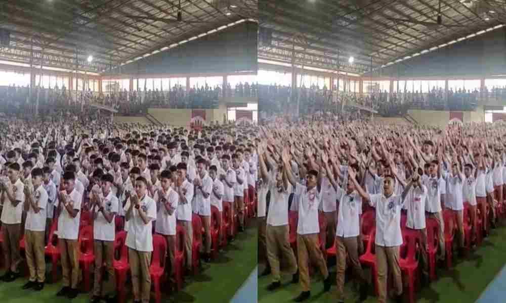 Estudiantes Filipinas cantan himno cristiano graduacion