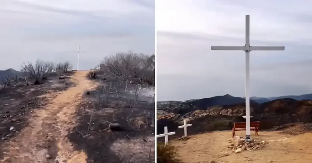 Una Cruz queda intacta durante incendios en California